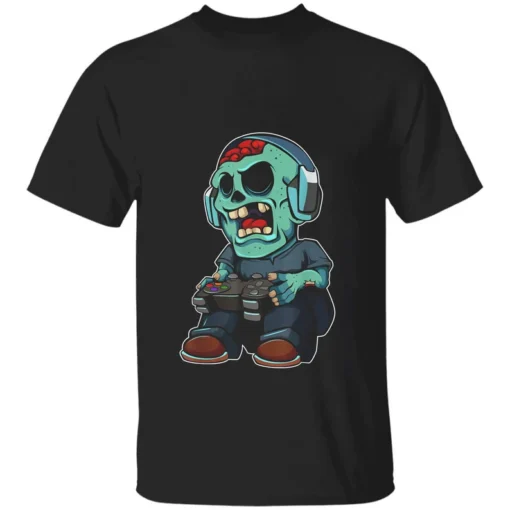 Gamer Zombie Lazy Halloween Costume Cool Video-game Gaming Tee Shirt