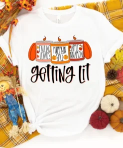 Getting Lit fall Halloween Tee Shirt