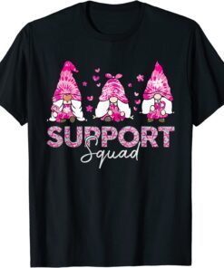 Gnome Support Squad Breast Cancer Awareness Pink Tie Dye Tee Shirt
