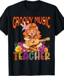 Groovy Music Teacher Back To School Vintage Retro Hippie Tee Shirt