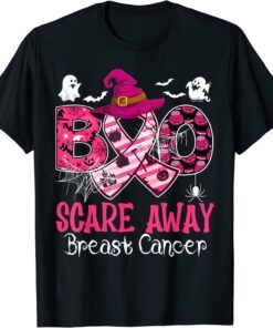 Halloween Boo Scare Away Breast Cancer Awareness Tee Shirt