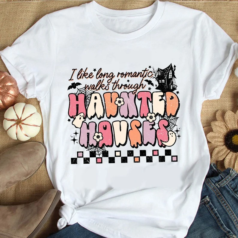 Halloween Haunted Houses Tee Shirt Halloween Haunted Houses Tee Shirt