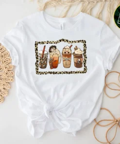 Halloween Horror Coffee Leopard Tee Shirt