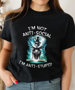 Halloween Jack Skellington I’m Not Anti Social I’m Anti Stupid Tee Shirt