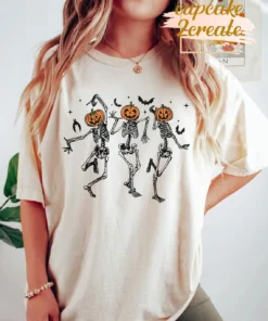 Halloween Party Dancing Skeleton , Skeletons Happy Halloween Tee Shirt