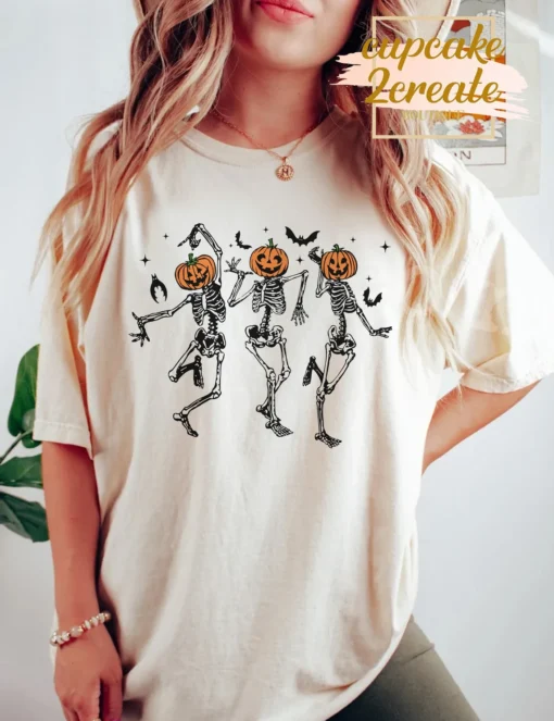 Halloween Party Dancing Skeleton , Skeletons Happy Halloween Tee Shirt