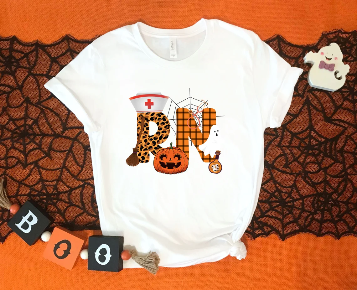 Halloween RN Nurse Tee Shirt Halloween RN Halloween RN Nurse Tee ShirtNurse Tee Shirt