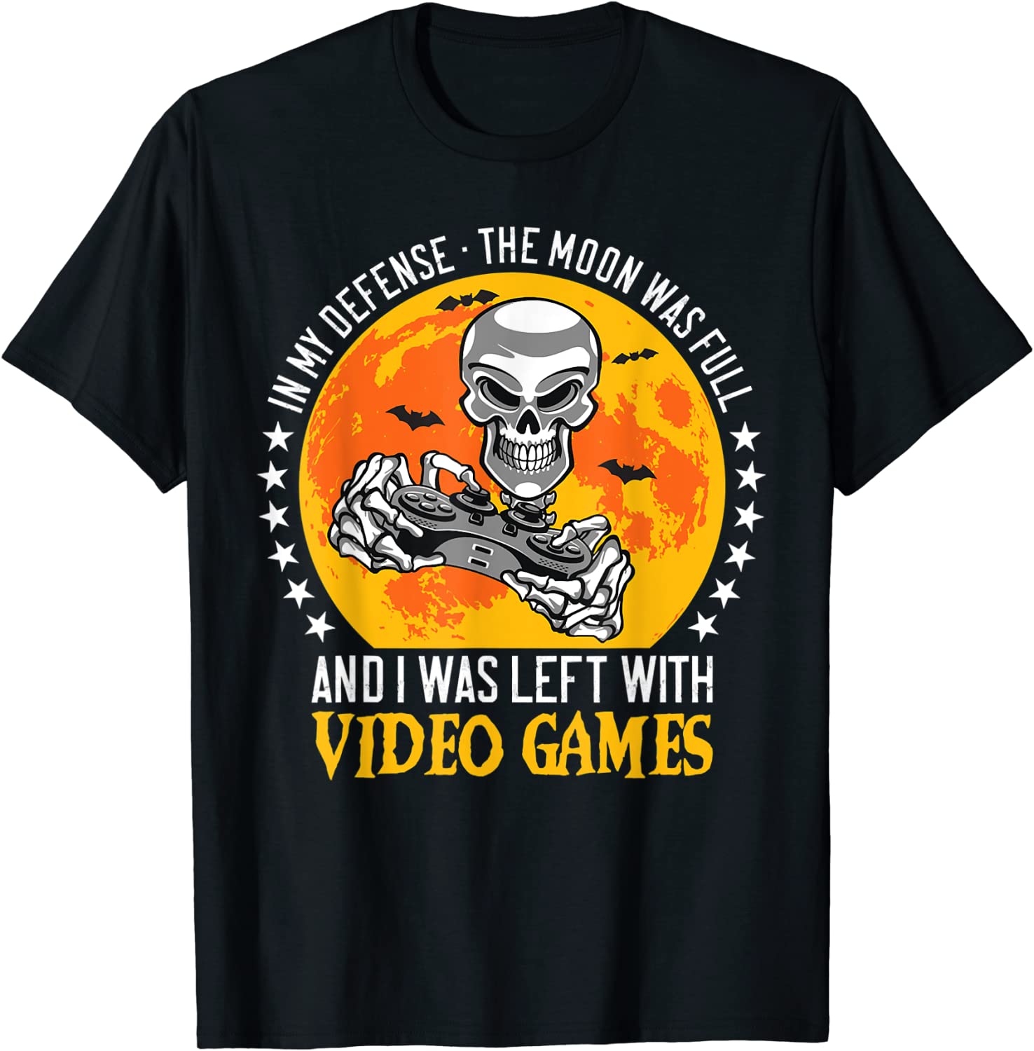 Halloween Skeleton Video Gamer Controllers Tee Shirt Halloween Skeleton Video Gamer Controllers Tee Shirt