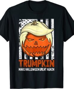 Halloween Trumpkin Vintage US Flag Tee Shirt