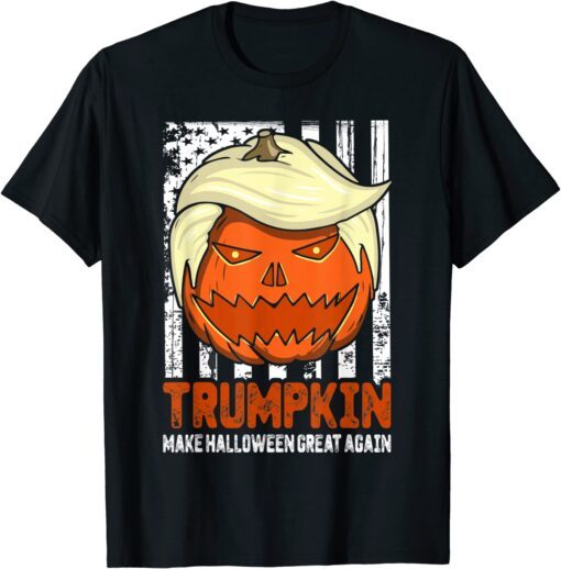 Halloween Trumpkin Vintage US Flag Tee Shirt