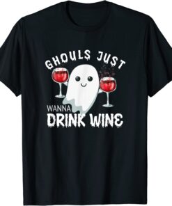 Halloween Wine Drinking Pajama Top Tee Shirt