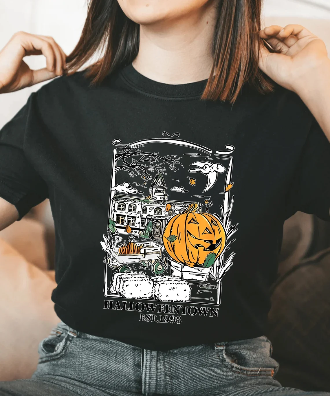 Halloweentown Est 1998 Pumpkin Halloweentown Tee Shirt Halloweentown Est 1998 Pumpkin Halloweentown Tee Shirt