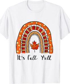 Hello Fall Pumpkin Love Fall Y'All Fall Rainbow Love Fall Tee Shirt