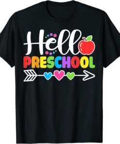 Hello Preschool Heart Teacher Student Back To School Tee Shirt