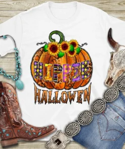 Hippie Halloween Pumpkin Tee Shirt
