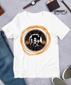 Hocus Pocus I Need Coffee To Focus Sanderson Sisters Pumpkin Halloween Tee Shirt