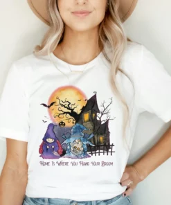 Home Is Where You Hang Your Broom Halloween Tee Shirt