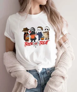Horror Character Trick Or Treat Halloween Tee Shirt