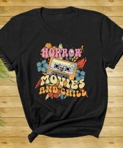 Horror Movie And Chill Halloween Tee Shirt