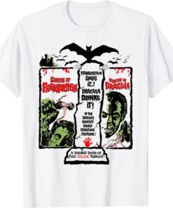 Horror Movie Vintage Dracula Halloween Frankenstein Monster Tee ShirtHorror Movie Vintage Dracula Halloween Frankenstein Monster Tee Shirt