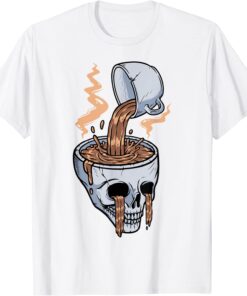 Horror Movies Skull Skeleton Coffee Halloween Costume Tee Shirt