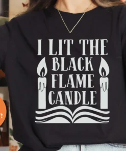 I Lit The Black Flame Candle Hocus Pocus Halloween Tee Shirt