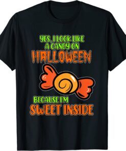 I Look Like Candy Halloween Pumpkin Ghost Skeleton Graphic Tee Shirt