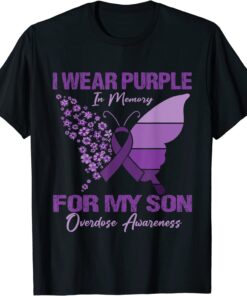 I Wear Purple In Memory For My Son Overdose Awareness Tee Shirt