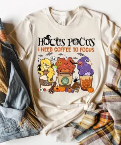 I need coffee to focus Hocus Pocus Halloween Tee Shirt