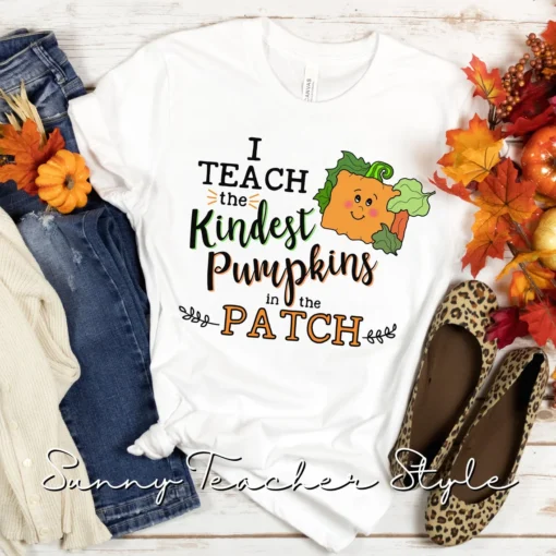 I teach the KINDEST Pumpkins in the Patch Halloween Tee Shirt