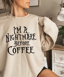 I'm a nightmare before coffee Halloween Tee Shirt