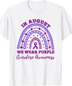 In August We Wear Purple Overdose Awareness Rainbow T-Shirt