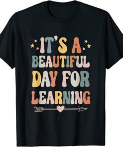 It's Beautiful Day For Learning Retro Teacher Students Tee Shirt