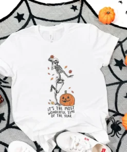 It's The Most Wonderful Time Of The Year, Skeleton Dancing Halloween Tee Shirt