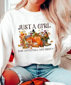 Just a Girl Who Loves Fall and Disney Hallowen Tee Shirt