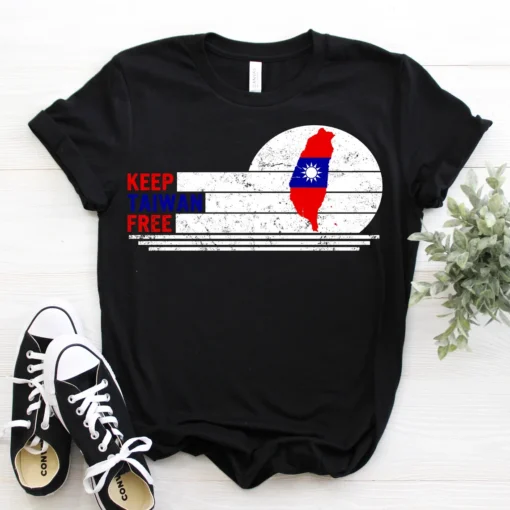 Keep Taiwan Free Flag Map Tee Shirt