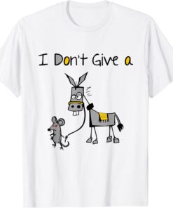MOUSE WALKING A DONKEY I Don't Give Rats Ass Mouse Tee Shirt