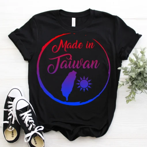 Made In Taiwan Flag Map Republic Of China Tee Shirt