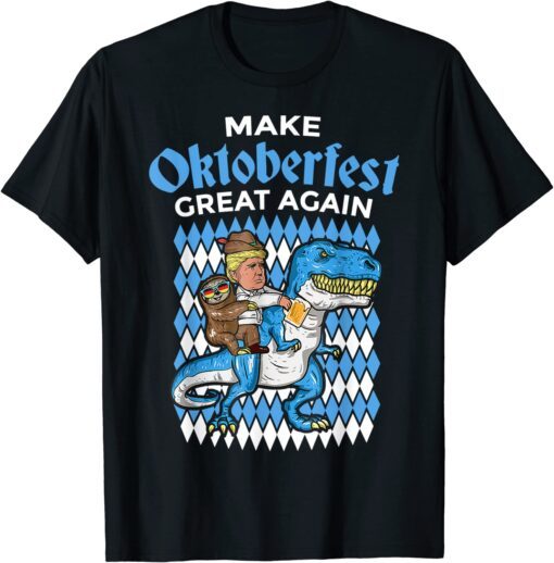 Make Oktoberfest Great Again Trump Sloth T Rex Tee Shirt