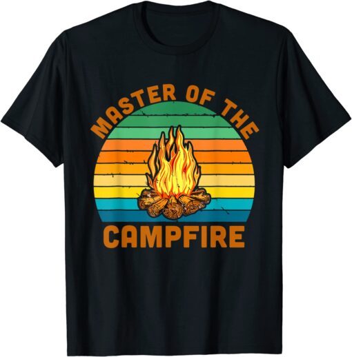 Master of the Campfire Camping Vintage Camper Tee Shirt