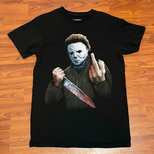 Michael Meyer's Halloween Horror Middle Finger Tee Shirt