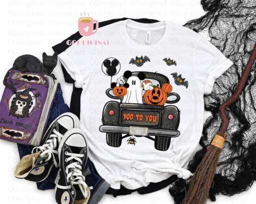 Mickey ghost and pumpkin Boo to you Halloween T-shirt