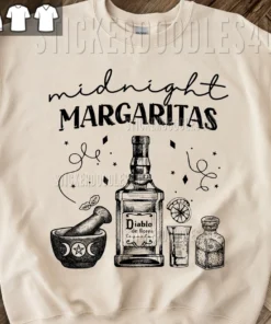 Midnight Margaritas Halloween Witches Tee Shirt