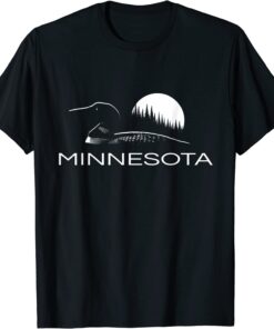 Minnesota - Loon and Trees in Moonlight Tee Shirt