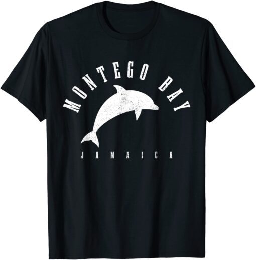 Montego Bay Jamaica Vintage Dolphin Vacation Tee Shirt