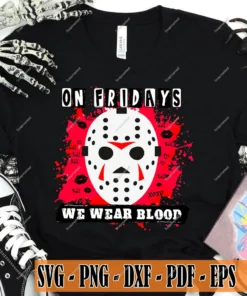 On Fridays We Wear Blood Halloween Tee Shirt