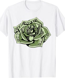 One Hundred Dollar Bill Rose, Green 100 Dollar Bill Rose Tee Shirt