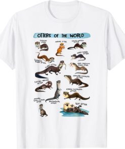 Otters Of The World Sea Otter Giant Otter Lovers Educational Tee Shirt