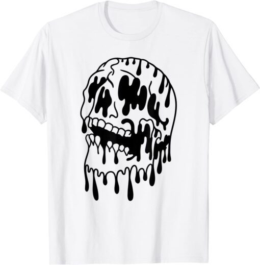 Pastel Goth Creepy Skull Vaporwave Aesthetic Halloween Goth Tee Shirt