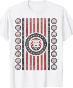 Patriot Party USA - Trump 2024 Political Election Lion Flag Tee Shirt